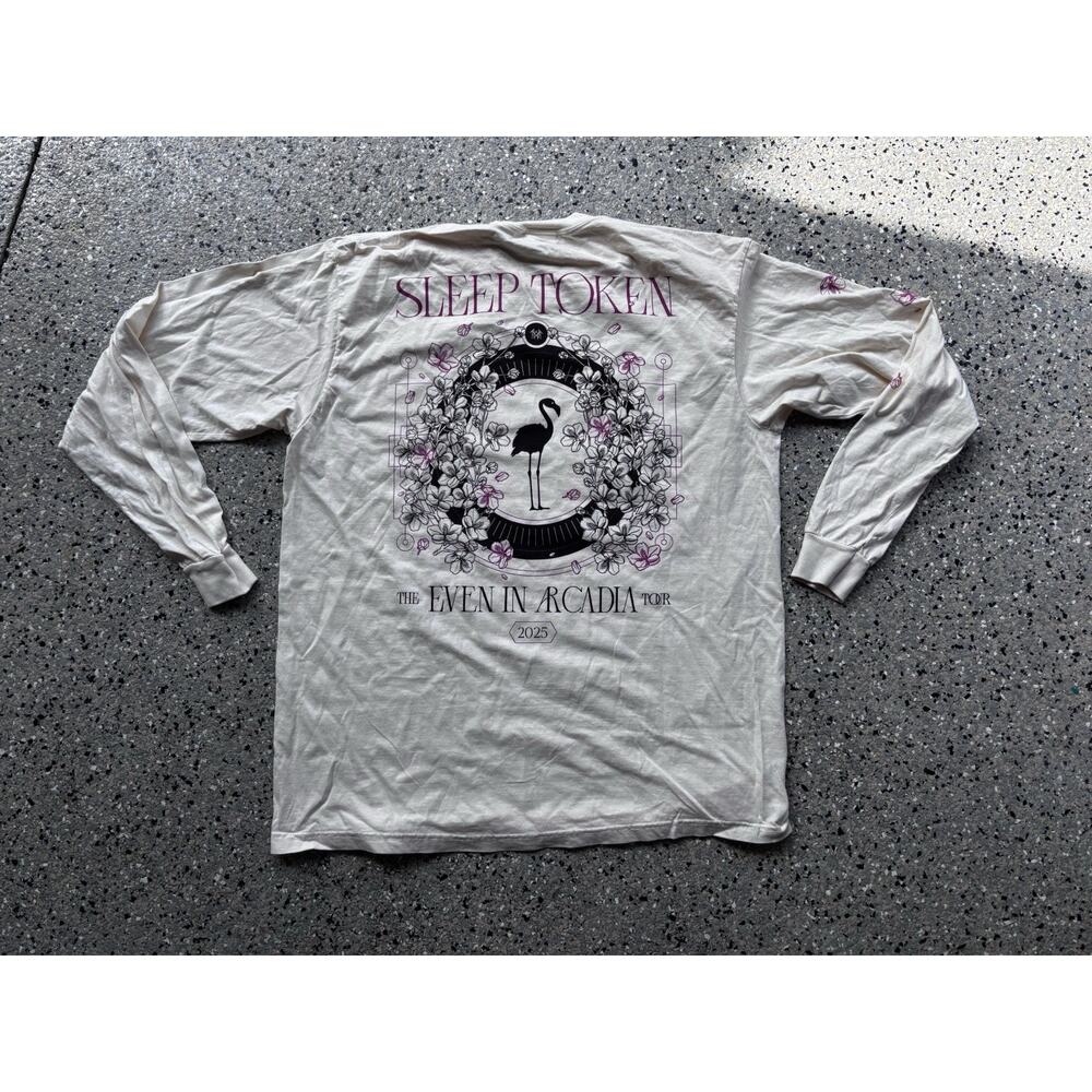 Sleep Token Even Arcadia Tour Flamingo Long Sleeve Shirt XL Cream READ